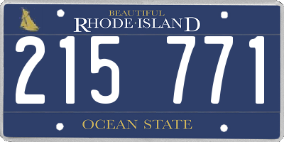 RI license plate 215771