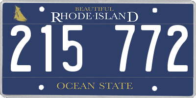 RI license plate 215772