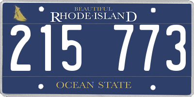 RI license plate 215773