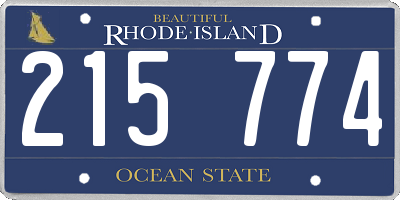 RI license plate 215774
