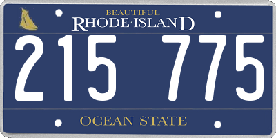 RI license plate 215775