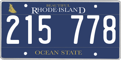 RI license plate 215778