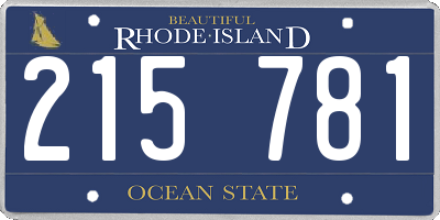 RI license plate 215781