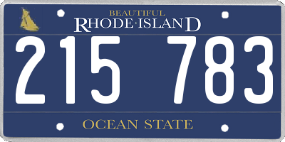 RI license plate 215783