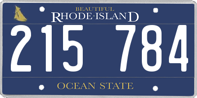 RI license plate 215784