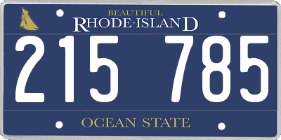 RI license plate 215785