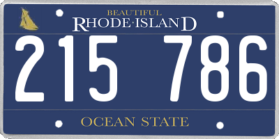 RI license plate 215786