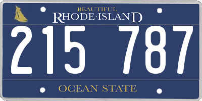 RI license plate 215787
