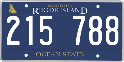 RI license plate 215788