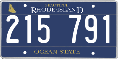 RI license plate 215791