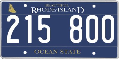 RI license plate 215800