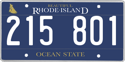 RI license plate 215801