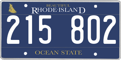 RI license plate 215802