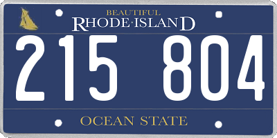 RI license plate 215804