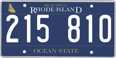 RI license plate 215810