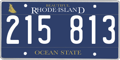 RI license plate 215813
