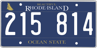 RI license plate 215814