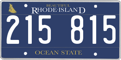RI license plate 215815