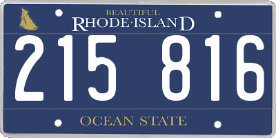 RI license plate 215816