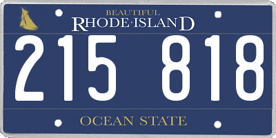 RI license plate 215818