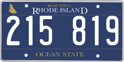 RI license plate 215819
