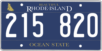 RI license plate 215820