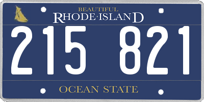 RI license plate 215821