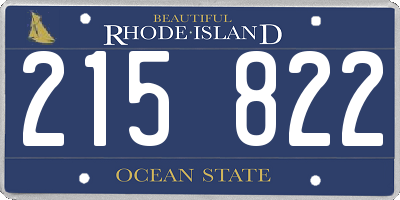 RI license plate 215822