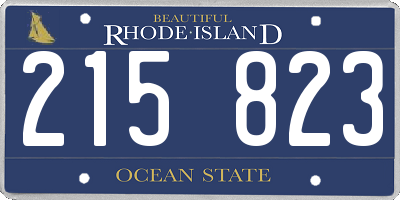 RI license plate 215823