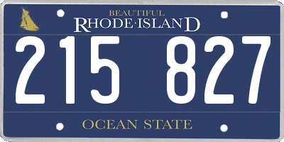 RI license plate 215827