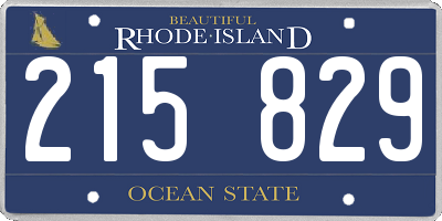 RI license plate 215829