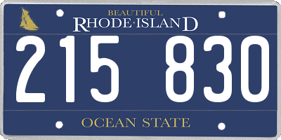 RI license plate 215830
