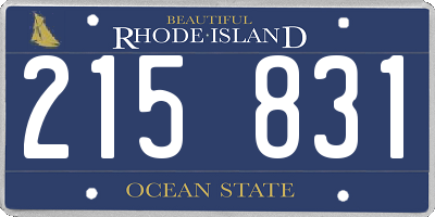 RI license plate 215831