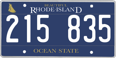 RI license plate 215835
