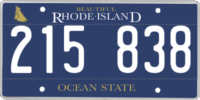 RI license plate 215838