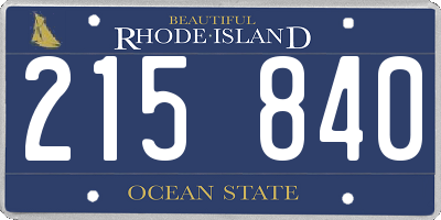 RI license plate 215840