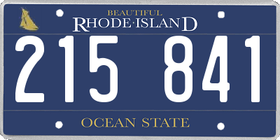 RI license plate 215841