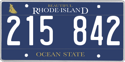 RI license plate 215842