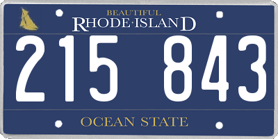 RI license plate 215843