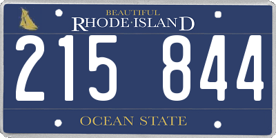 RI license plate 215844