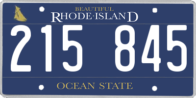 RI license plate 215845