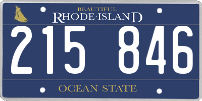 RI license plate 215846