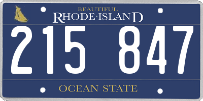 RI license plate 215847