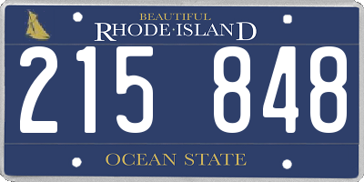 RI license plate 215848