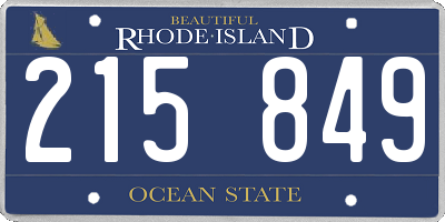 RI license plate 215849