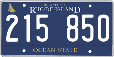RI license plate 215850