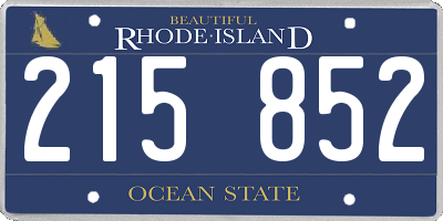 RI license plate 215852
