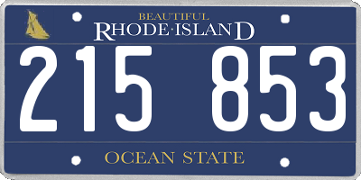 RI license plate 215853