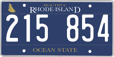 RI license plate 215854