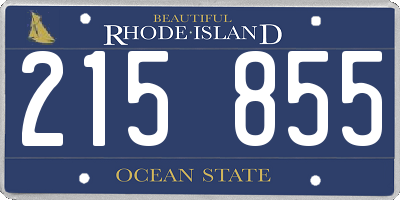 RI license plate 215855